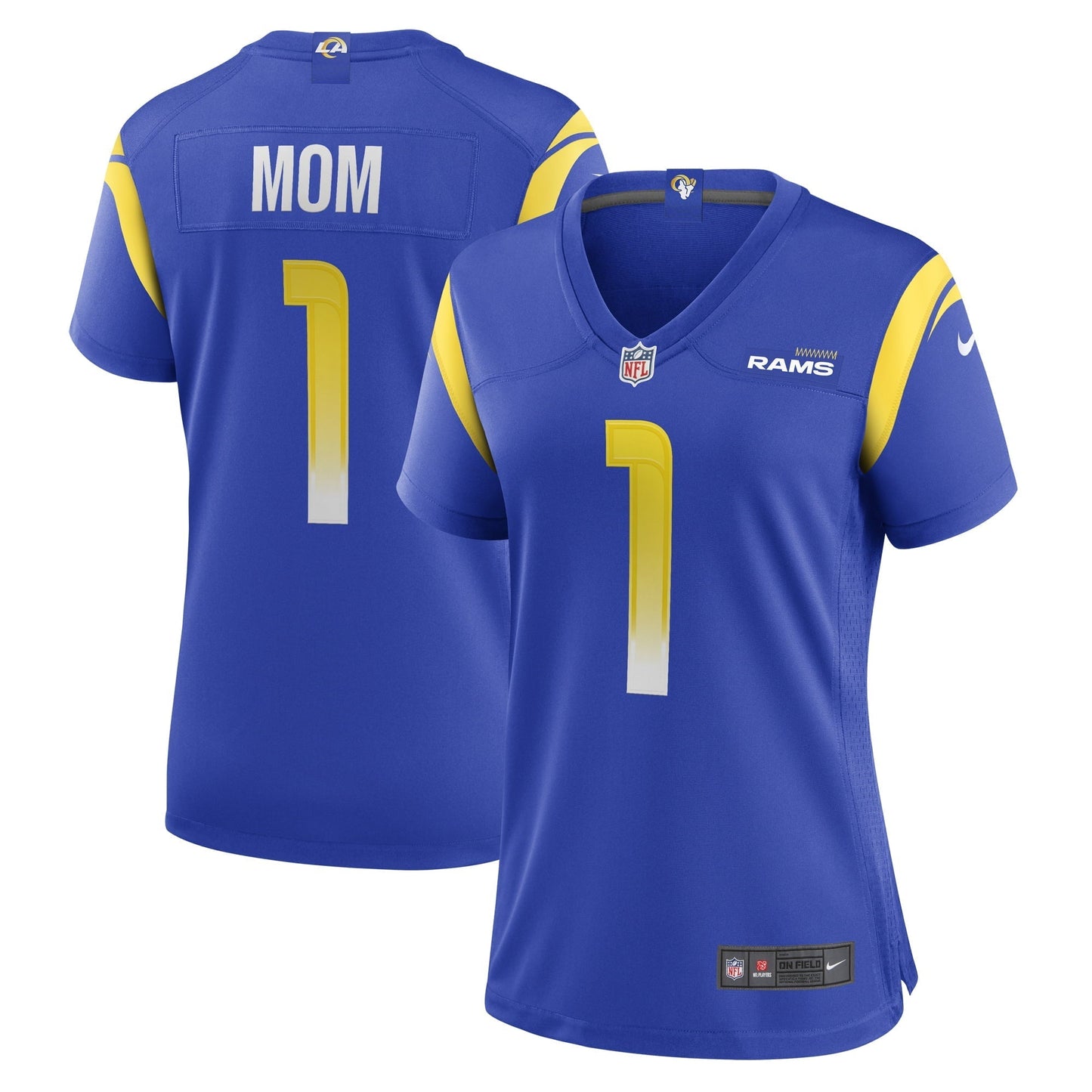 Women's Nike Number 1 Mom Royal Los Angeles Rams Game Jersey