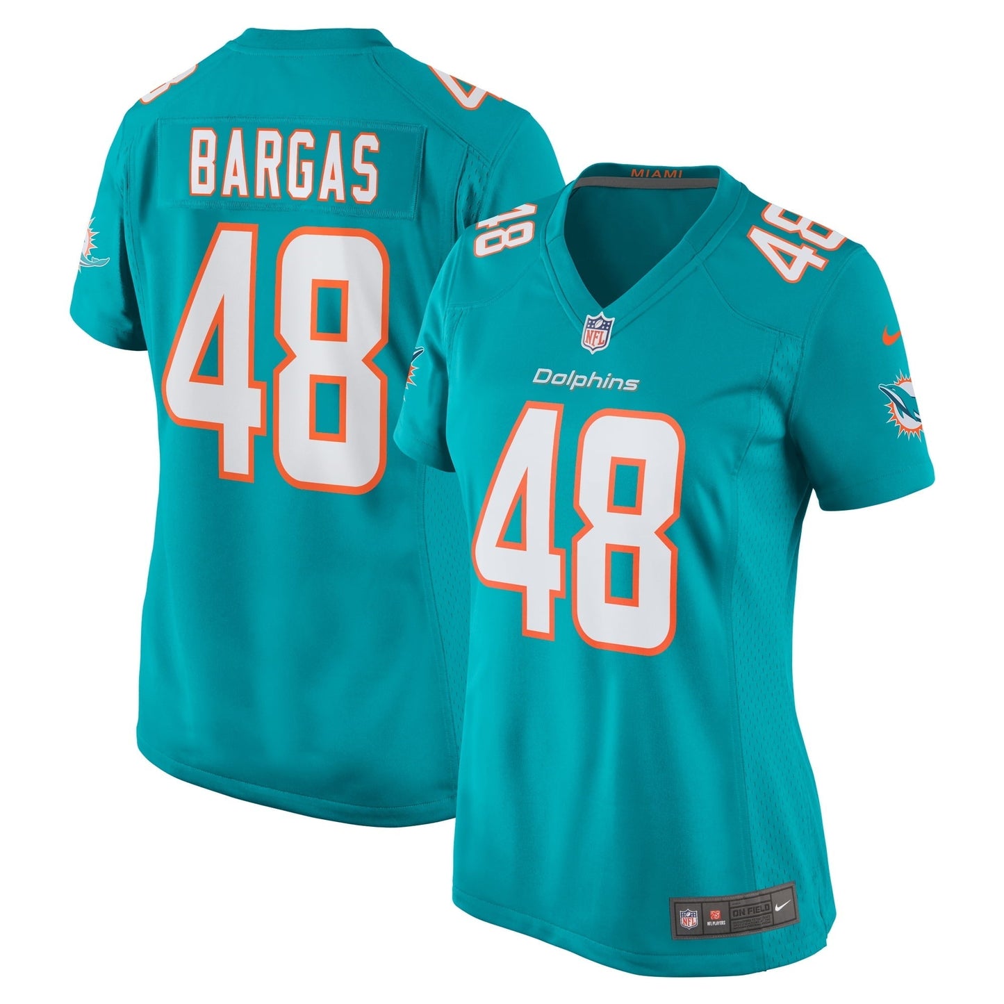 Women's Nike Jake Bargas Aqua Miami Dolphins Home Game Player Jersey