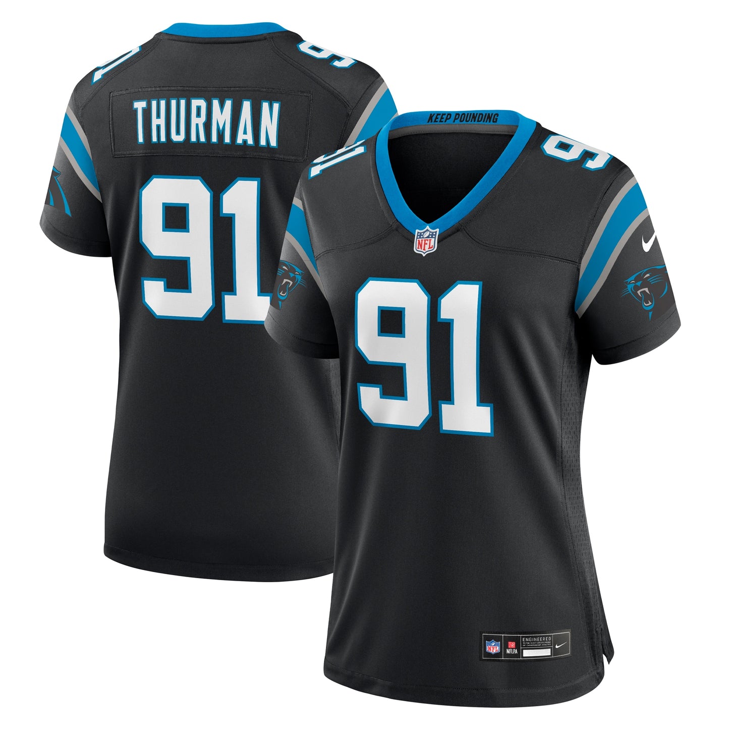 Nick Thurman Carolina Panthers Nike Women's Team Game Jersey -  Black